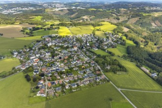 Aerial view, town view with cemetery Rüggeberg in the district Rüggeberg in Ennepetal, Ruhr area,