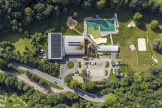 Aerial view, Platsch leisure pool in the Altenvoerde district of Ennepetal, Ruhr area, North