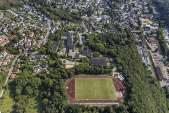 Aerial view, Dorma Sportpark and Reichenbach-Gymnasium in the Altenvoerde district of Ennepetal,