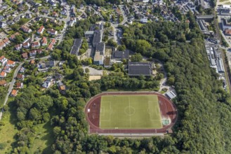 Aerial view, Dorma Sportpark and Reichenbach-Gymnasium in the Altenvoerde district of Ennepetal,