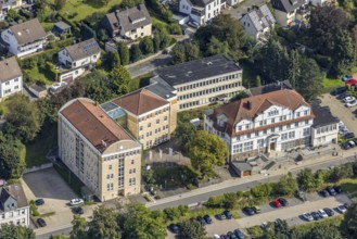 Aerial view, town hall Ennepetal in the district Altenvoerde in Ennepetal, Ruhr area, North