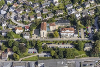 Aerial view, town hall Ennepetal in the district Altenvoerde in Ennepetal, Ruhr area, North