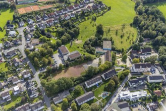 Aerial view, Kindergarten Lohernocken and Loher-Nocken-School in the district Voerde in Ennepetal,
