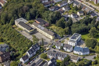 Aerial view, secondary school Ennepetal and new building An der Voerde in the district Voerde in