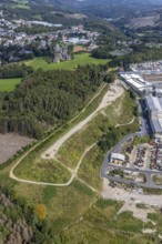 Aerial view, commercial area Jacobstraße with Siegfried Jacob Metallwerke and landfill in the