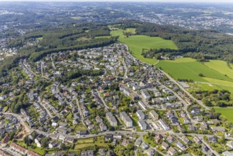 Aerial view, local view in the district Voerde in Ennepetal, Ruhr area, North Rhine-Westphalia,