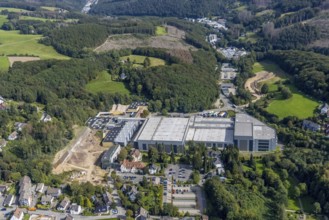 Aerial view, construction site at the Ferdinand Bilstein plant in the Voerde district of Ennepetal,