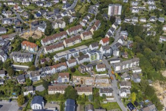 Aerial view, local view in the district Voerde in Ennepetal, Ruhr area, North Rhine-Westphalia,