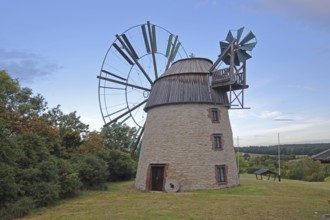 Dutch windmill built in 1831, Holländer-Windmühle, Eckartsberga, Saxony-Anhalt, Germany