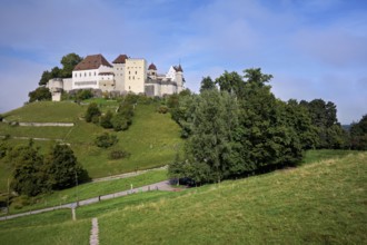 Castle of the Habsburgs, Kyburgers on an almost circular Molasse hill, Lenzburg, Canton Aargau,