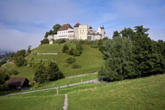 Castle of the Habsburgs, Kyburgers on an almost circular Molasse hill, Lenzburg, Canton Aargau,