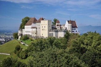 Castle of the Habsburgs, Kyburgers on an almost circular Molasse hill, Lenzburg, Canton Aargau,