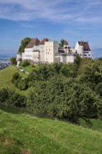 Castle of the Habsburgs, Kyburgers on an almost circular Molasse hill, Lenzburg, Canton Aargau,
