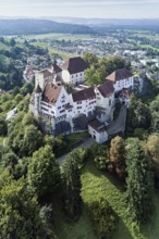 Castle of the Habsburgs, Kyburgers on an almost circular Molasse hill, Lenzburg, Canton Aargau,