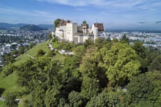 Castle of the Habsburgs, Kyburgers on an almost circular Molasse hill, Lenzburg, Canton Aargau,