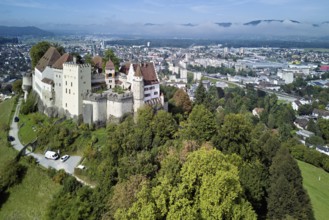 Castle of the Habsburgs, Kyburgers on an almost circular Molasse hill, Lenzburg, Canton Aargau,