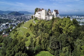 Castle of the Habsburgs, Kyburgers on an almost circular Molasse hill, Lenzburg, Canton Aargau,