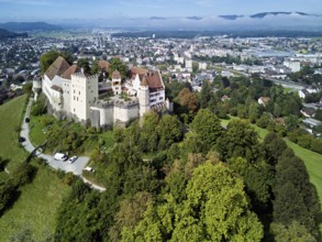Castle of the Habsburgs, Kyburgers on an almost circular Molasse hill, Lenzburg, Canton Aargau,
