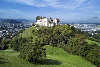 Castle of the Habsburgs, Kyburgers on an almost circular Molasse hill, Lenzburg, Canton Aargau,
