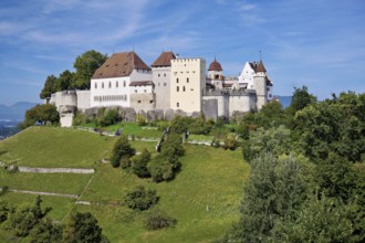 Castle of the Habsburgs, Kyburgers on an almost circular Molasse hill, Lenzburg, Canton Aargau,