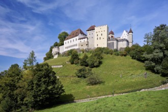 Castle of the Habsburgs, Kyburgers on an almost circular Molasse hill, Lenzburg, Canton Aargau,