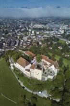 Castle of the Habsburgs, Kyburgers on an almost circular Molasse hill, Lenzburg, Canton Aargau,