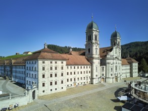 Benedictine abbey, monastery, place of pilgrimage, Einsiedeln, Canton Schwyz, Switzerland