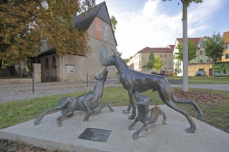 Sculpture Dobermann by Kerstin Stöckel 2019, memorial to breeder of dog breed and namesake Karl