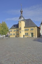 Renaissance town hall with ridge turret, castle, palace, Apolda, Thuringia, Germany