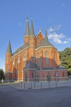 Neo-Gothic Lutherkirche, brick church, Apolda, Thuringia, Germany