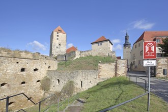 Entrance to the Romanesque castle built 10th century with martyr's tower, Paris tower, towers,