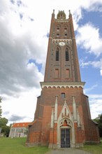 Bible tower of the neo-Gothic St Peter's Church, UNESCO, landscape park, Dessau-Wörlitz Garden