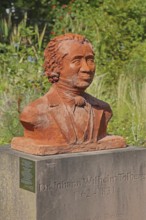 Monument to the physician and doctor Johann Wilhelm Tolberg, bust, inscription, Solepark, spa