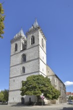 Early Gothic St Jakobi Church with twin towers, Schönebeck, Saxony-Anhalt, Germany