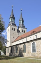 Early Gothic St Jakobi Church with twin towers, Schönebeck, Saxony-Anhalt, Germany