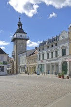 Historic salt tower, town tower, market square, Schönebeck, Saxony-Anhalt, Germany
