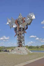 Sculpture Salt Flower by Anders Nyborg 1997, landmark, symbol for salt crystal, salt, stainless