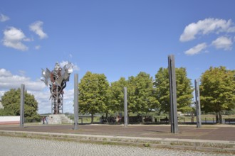 Sculpture Salt Flower by Anders Nyborg 1997, landmark, symbol for salt crystal, salt, stainless