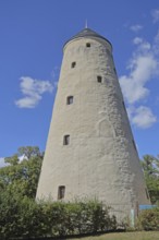 Conical brine tower built in 1776, wedge-shaped, tower, spa gardens, brine park, Bad Salzelmen,