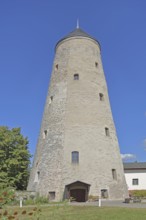 Conical brine tower built in 1776, wedge-shaped, tower, spa gardens, brine park, Bad Salzelmen,