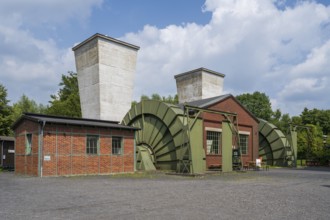 Mine fan and buildings at Hannover colliery, LWL Museum, former mine, industrial heritage, Bochum,