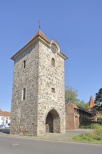Historic Breitestraßetor, town gate, town tower, Zerbst, Fläming, Saxony-Anhalt, Germany