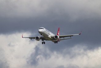 Aircraft approaching Stuttgart Airport. Aircraft registration number: D-AGWV, Eurowings, Airbus