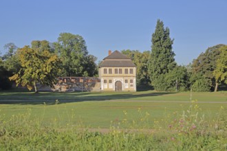 Historic stables, castle garden, Zerbst, Fläming, Saxony-Anhalt, Germany