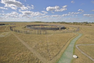 Archaeological reconstructed circular ditch from the Stone Age, Bronze Age, ring ditches,