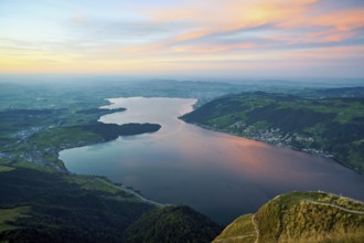 View from Rigi Kulm to Lake Zug and the Kiemen, Walchwil, Canton Zug, Switzerland