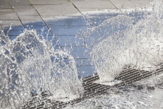 Water features at a fountain, Hanover, Lower Saxony, Germany