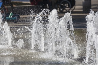 Water features at a fountain, Hanover, Lower Saxony, Germany