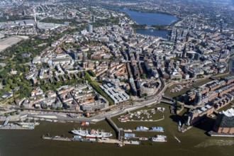 Europe, Germany, Hamburg, Alster, city, city view, cityscape, aerial view, from, above, water,