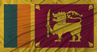 Sri Lanka flag waving. Flag of Sri Lanka with cloth texture